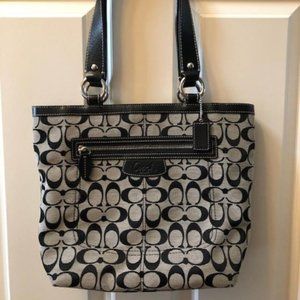 Coach Black/Grey Signature Canvas and Leather